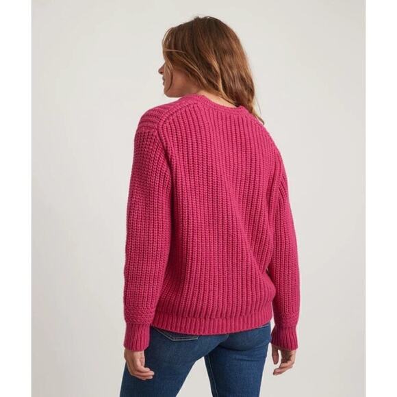 Marine Layer Sweater Oversized Crewneck Merino Wool Blend Rose Violet NWT XS - Picture 3 of 9